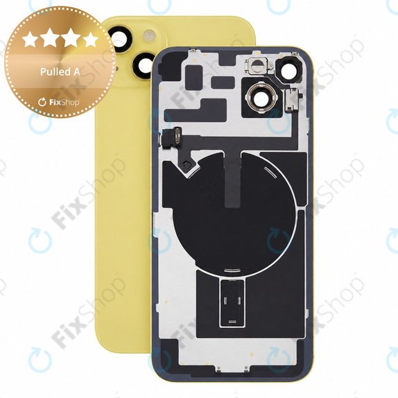 Sticlă carcasă spate pentru iPhone 14 Plus, Yellow, Pulled A