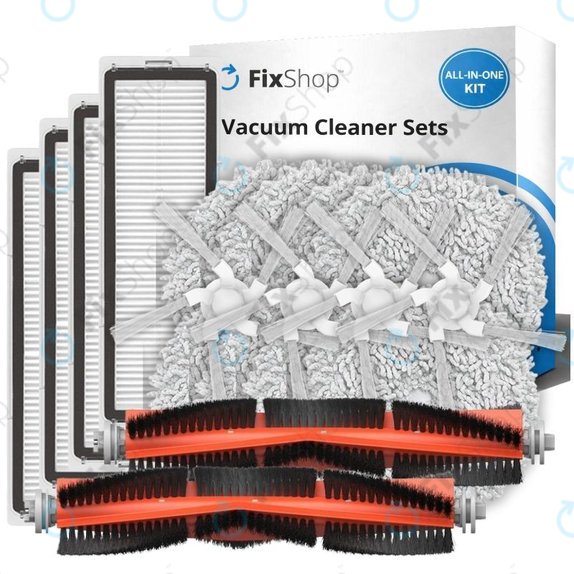 Set de piese de schimb pentru Xiaomi Dreame Bot W10, W10 Pro (2x Perii principale, 4x Filtre, 4x Perii laterale, 4x Lavete de mop)