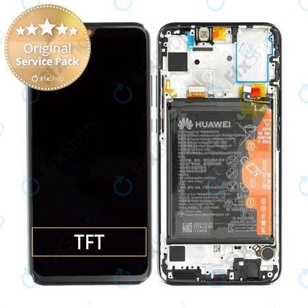 Huawei Honor 20e - Ecran LCD + Sticlă Tactilă + Ramă + Baterie (Midnight Black) - 02353QEL Genuine Service Pack