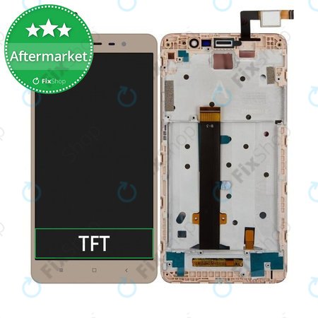 Xiaomi Redmi Note 3 - Ecran LCD + Sticlă Tactilă + Ramă (Gold) TFT