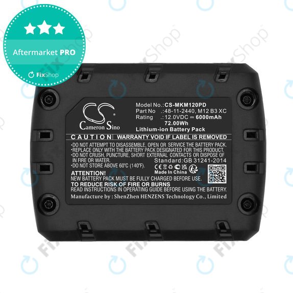 Baterie pentru Milwaukee M12 Redlithium XC 4.0, 6000mAh, Li-Ion, 12V, M12 B3 XC, M12 B4 XC, HQ