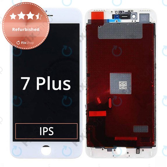 Ecran pentru iPhone 7 Plus, White, Sticlă tactilă cu ramă, Refurbished