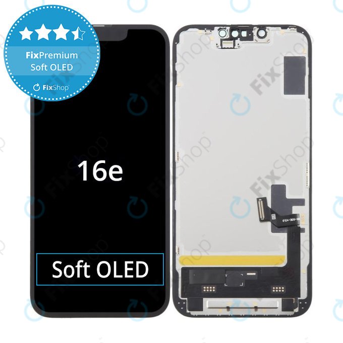 Apple iPhone 16e - Ecran LCD + Sticlă Tactilă + Ramă Soft OLED FixPremium