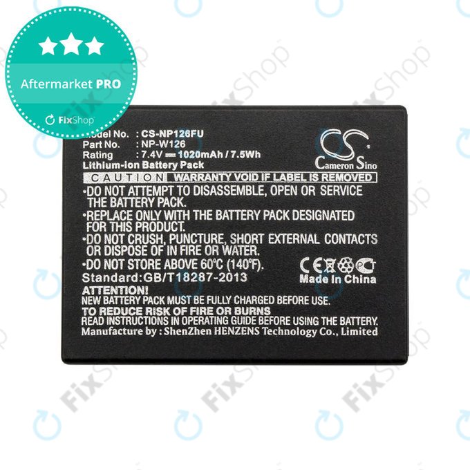 Baterie pentru Fujifilm FinePix, 1020mAh, Li-Ion, 7.4V, NP-W126, NP-W126S, HQ