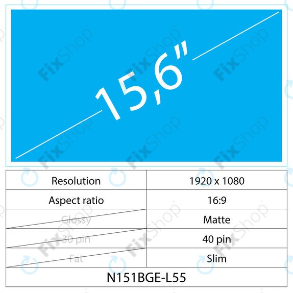 15.6 LCD Slim Mat 40 pin Full HD