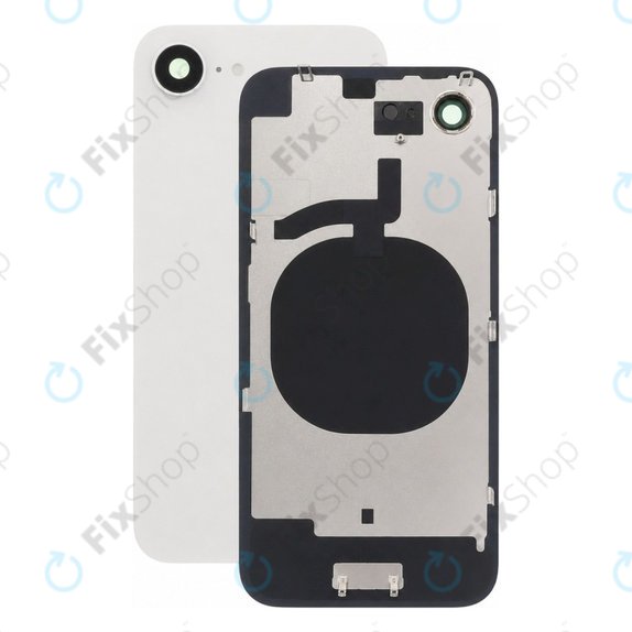 Apple iPhone 16e - Sticlă pentru carcasa din spate + Sticlă cameră + Placă metalică (White)