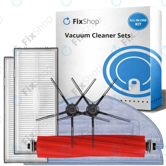 Set de piese de schimb pentru Xiaomi Roborock S7, S7 MaxV Ultra (1x Perie principală, 2x Filter, 2x Perie laterală – neagră, 2x Mop)