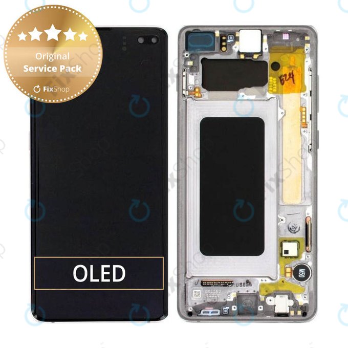Samsung Galaxy S10 Plus G975F - Ecran LCD + Sticlă Tactilă + Ramă (Prism Black) - GH82-18849A, GH82-18857A, GH82-18834A Genuine Service Pack