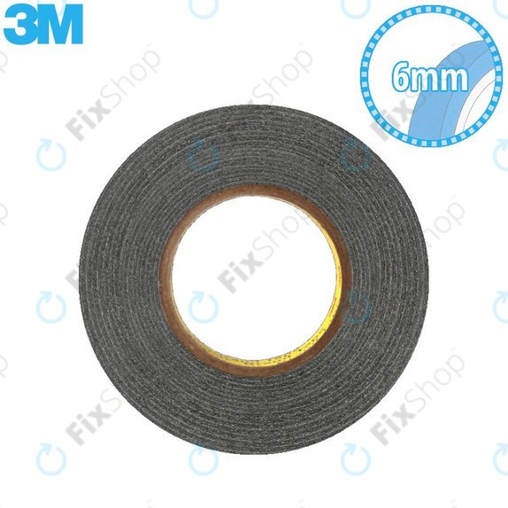 3M - Bandă adezivă pe ambele fete - 4mm x 50m (Negru)