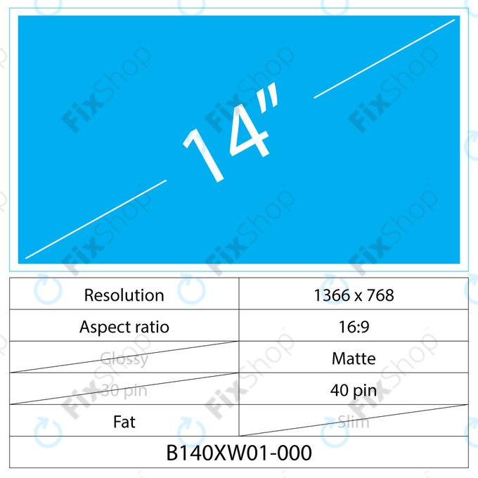 14 LCD Fat Mat LED 40 pin (Stâng Conector)