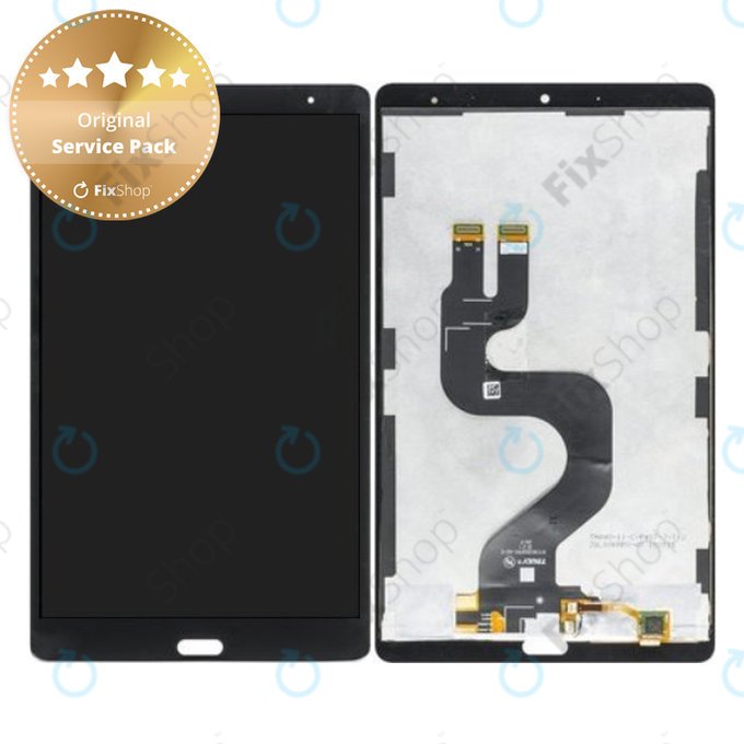 Huawei Mediapad M5 8 - Ecran LCD + Sticlă Tactilă + Ramă + Senzor de Amprentă (Space Grey) - 02351VKB Genuine Service Pack