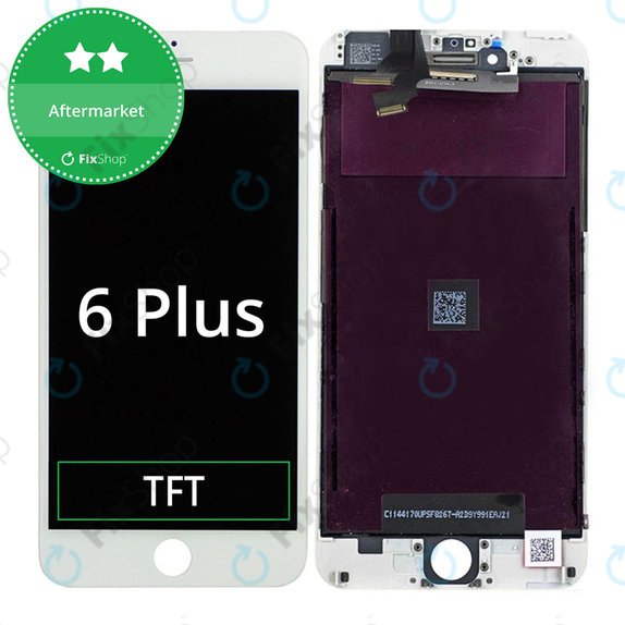 Ecran pentru iPhone 6 Plus, White, Sticlă tactilă cu ramă