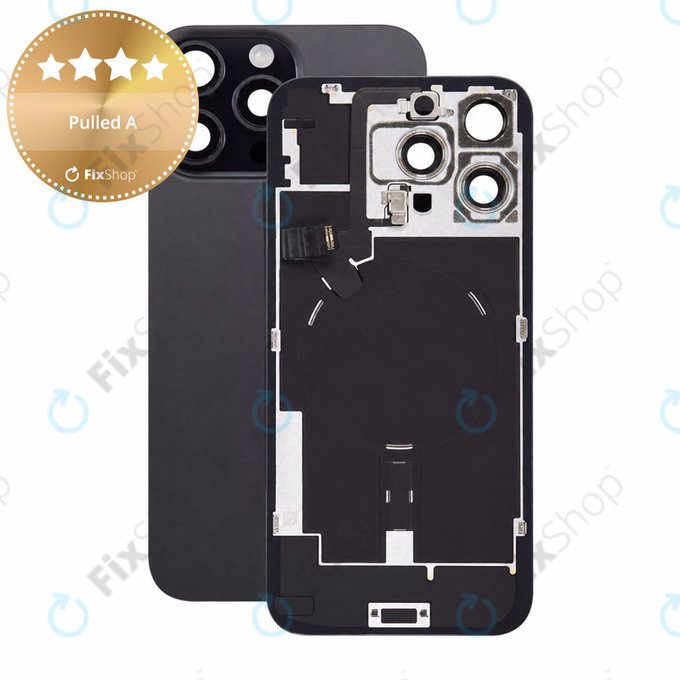Sticlă carcasă spate pentru iPhone 16 Pro Max, Black Titanium, Pulled A