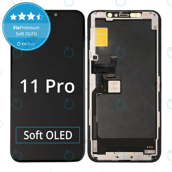 Ecran Soft OLED pentru iPhone 11 Pro, Sticlă tactilă cu ramă, FixPremium