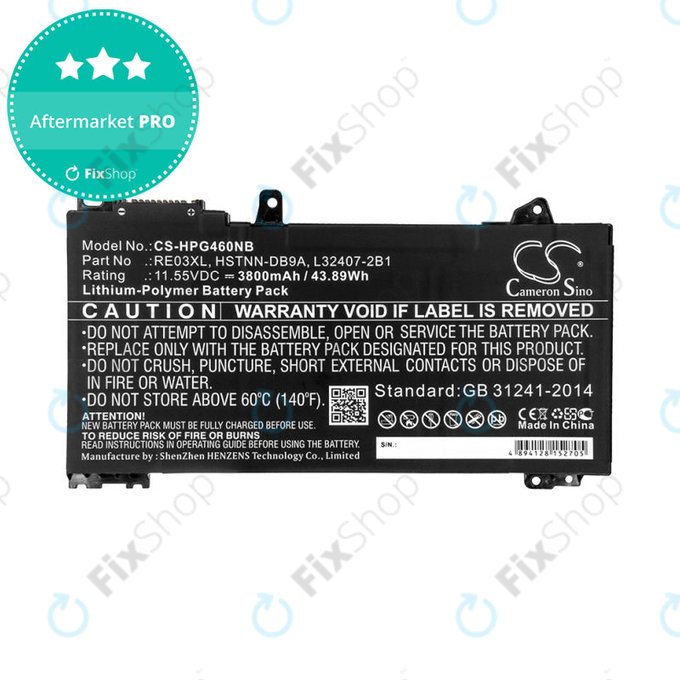 Baterie pentru HP ProBook 455, 450, 445, 440, 430 G6, 3800mAh, Li-Pol, 11.55V, RE03XL, HQ