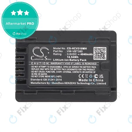 Baterie pentru Panasonic HC-550EB, 4040mAh, Li-Ion, 3.6V, VW-VBT380, HQ