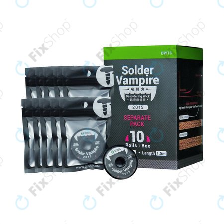 Tresă absorbantă cositor, Solder Vampire, 2UUL DW16, ambalată individual, 10 role/cutie