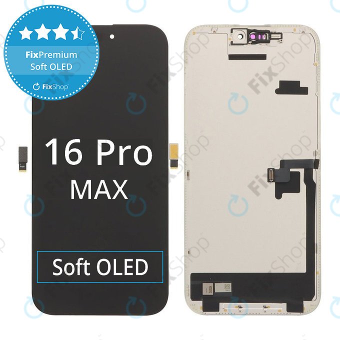 Apple iPhone 16 Pro Max - Ecran LCD + Sticlă Tactilă + Ramă Soft OLED FixPremium
