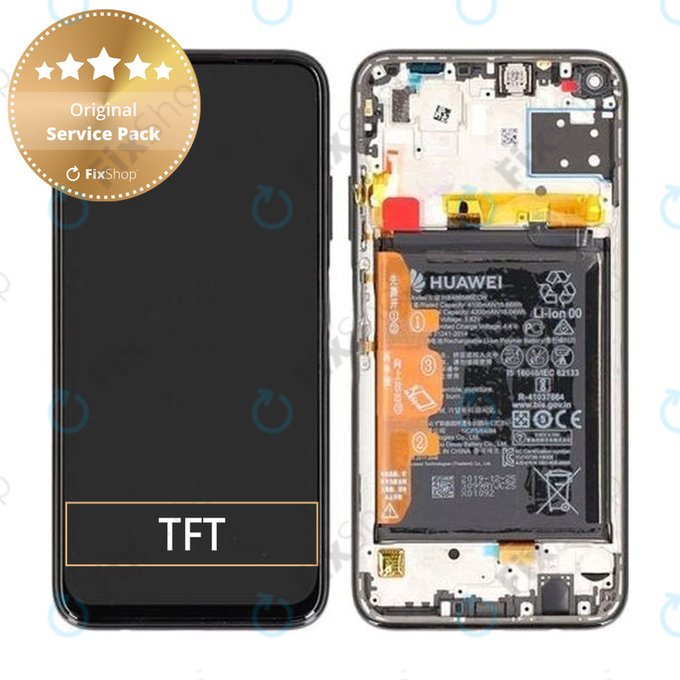 Huawei P40 lite - Ecran LCD + Sticlă Tactilă + Ramă + Baterie (Breathing Crystal) - 02353KFV Genuine Service Pack
