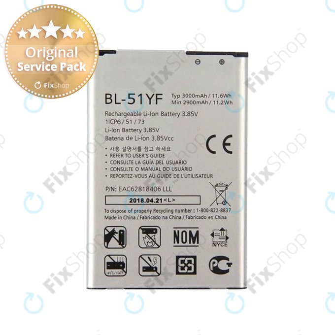 LG G4 H815 - Baterie BL-51YF 3000mAh - EAC62818401 Genuine Service Pack