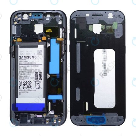 Samsung Galaxy A5 A520F (2017) - Ramă Mijlocie + Baterie (Negru) - GH82-13664A