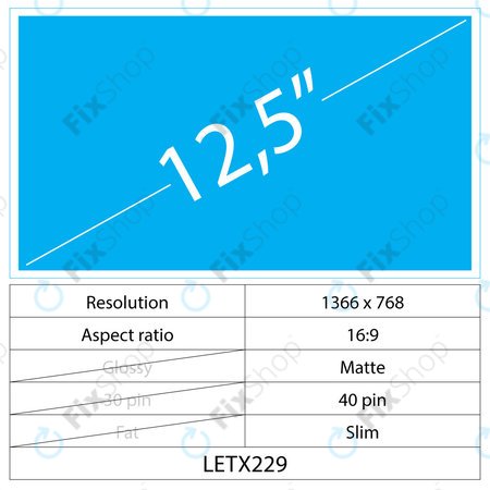 12.5 LCD Slim Mat 40 pin HD
