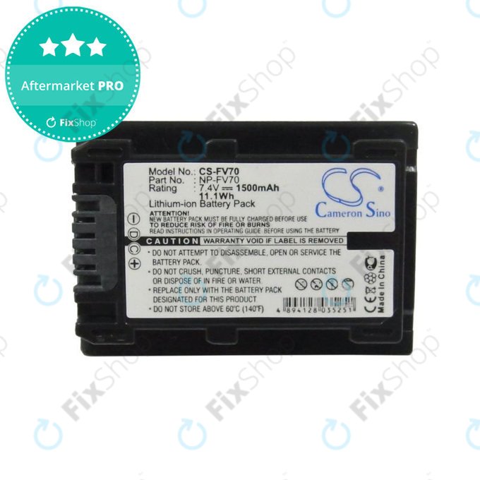 Baterie pentru Sony DCR-DVD, HC, SR, HDR-CX, HC, PJ, XR, NEX-VG, 1500mAh, Li-Ion, 7.4V, NP-FV70, HQ