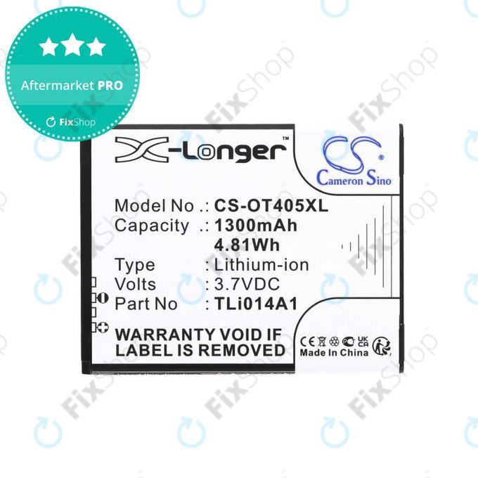 Baterie pentru Alcatel OneTouch Evolve, 1300mAh, Li-Ion, 3.7V, TLi014A1, HQ