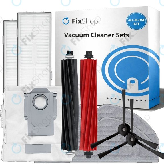 Set de piese de schimb pentru Xiaomi Roborock S8, S8+, S8 Pro Ultra (1 pereche de perii principale, 2x Filter, 2x Perie laterală – neagră, 2x Mop, 2x Sac de praf)