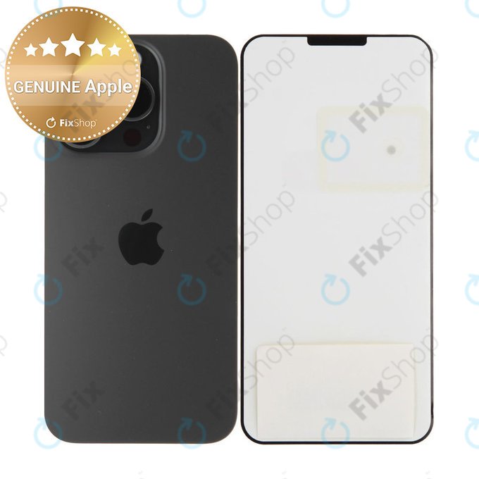 Sticlă Carcasă Spate pentru iPhone 15 Pro | Black Titanium | 661-35700 | Genuine Apple