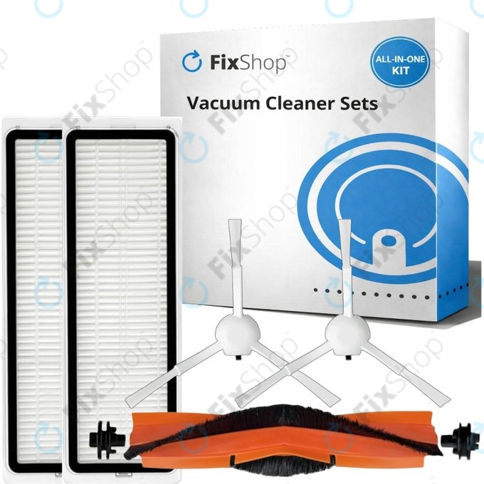 Set de piese de schimb pentru Xiaomi Mi Robot Vacuum S20+, S10+, X20+, X10+ (1x Perie principală, 2x Filter, 2x Perie laterală – albă)