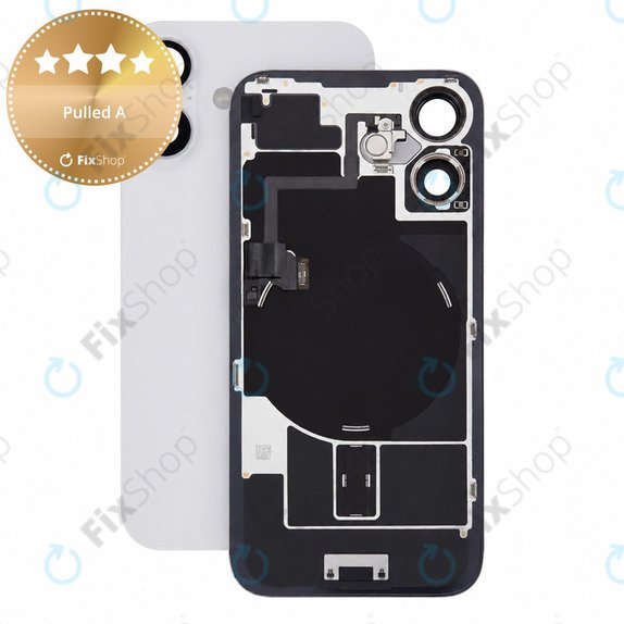 Sticlă carcasă spate pentru iPhone 16, White, Pulled A