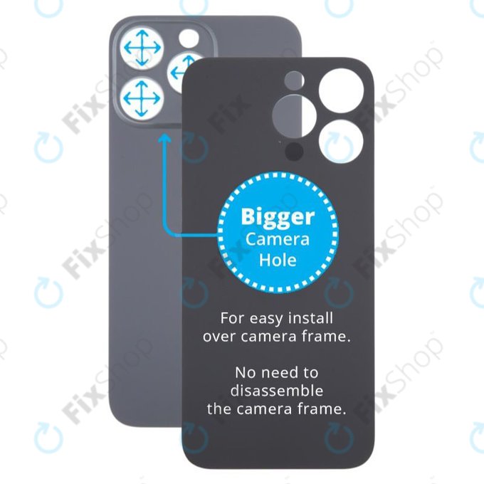 Apple iPhone 15 Pro Max - Sticlă Carcasă Spate cu Orificiu Mărit pentru Cameră (Black Titanium)