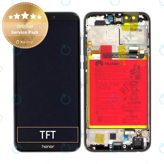 Huawei Honor 9 Lite - Ecran LCD + Sticlă Tactilă + Ramă + Baterie (Midnight Black) - 02351SNN Genuine Service Pack