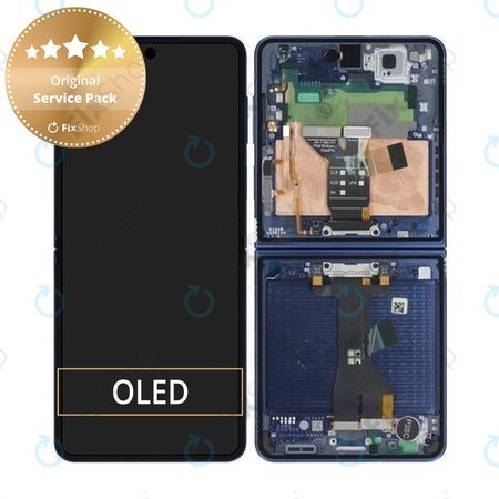 Samsung Galaxy Z Flip 7 F766B - Ecran LCD + Sticlă Tactilă + Ramă (Blue Shadow) - GH82-37581A Genuine Service Pack