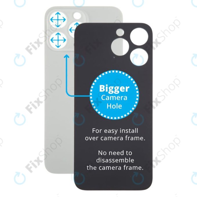 Apple iPhone 15 Pro Max - Sticlă Carcasă Spate cu Orificiu Mărit pentru Cameră (Natural Titanium)