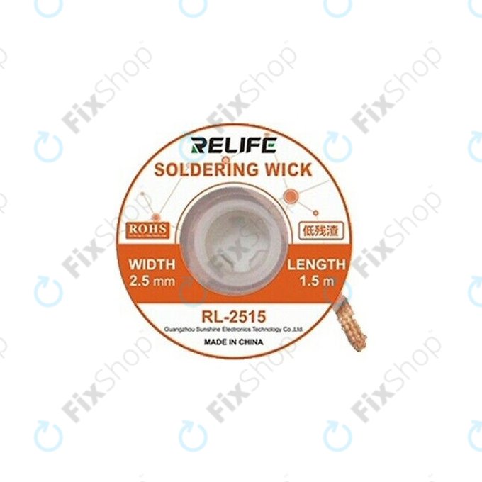Relife RL-2515 - Fitil de lipit Pentru Îndepărtarea Excesului de Tablă (2.5mm)