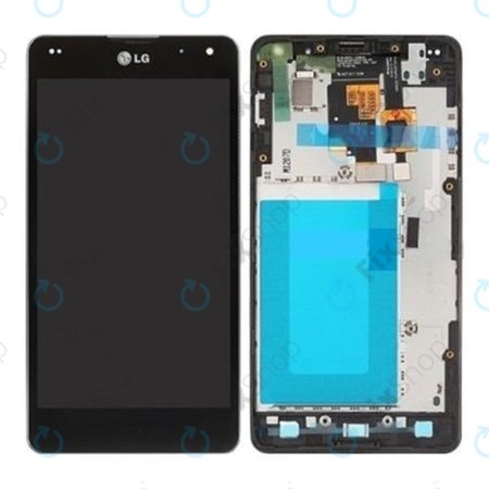 LG Optimus G E975 - Ecran LCD + Sticlă Tactilă + Ramă (Negru) - ACQ86366901 Original