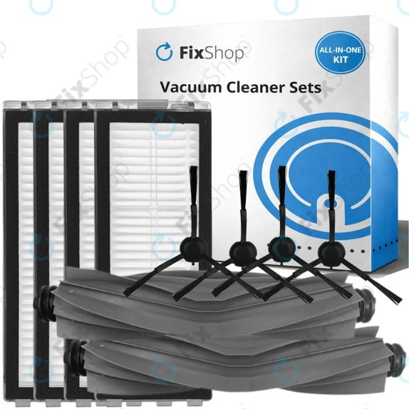 Set de piese de schimb pentru Xiaomi Dreame L20 Ultra, X20 Pro, X20 Pro Plus (2x Perie principală, 4x Filter, 4x Perie laterală – neagră)