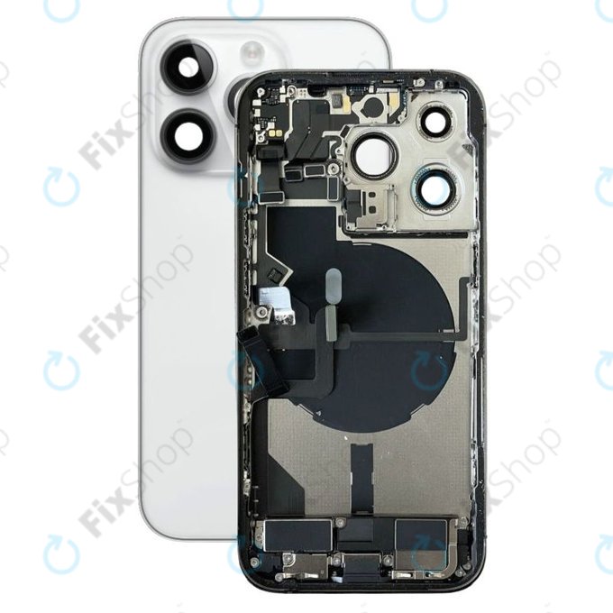 Apple iPhone 14 Pro - Carcasă Spate cu Piese Mici (Silver)