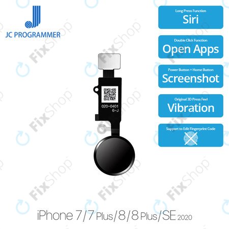 Apple iPhone 7, 7 Plus, 8, 8 Plus, SE (2020), SE (2022) - Buton Acasă JCID 6 Gen (Space Gray, Black)