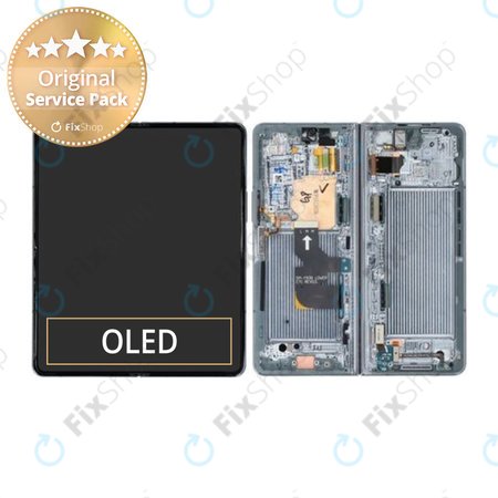 Samsung Galaxy Z Fold 4 F936B - Ecran LCD + Sticlă Tactilă + Ramă (Graygreen) - GH82-29461B, GH82-29462B Genuine Service Pack
