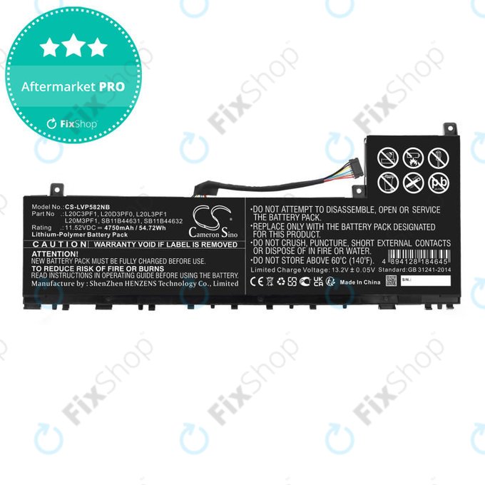 Baterie pentru Lenovo IdeaPad 5 Pro 14ITL6, 4750mAh, Li-Pol, 11.52V, L20C3PF1, HQ
