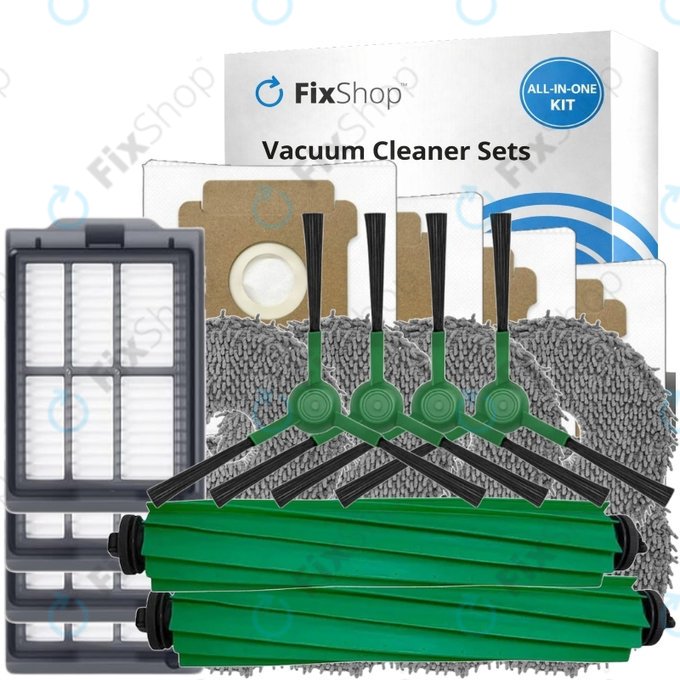 Set de piese de schimb pentru iRobot Roomba Plus 405 Combo, 505 Combo (2x Perie principală, 4x Filter, 4x Perie laterală, 8x Mop, 4x Sac de praf)
