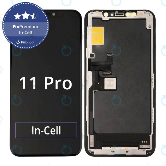 Ecran In-Cell FHD pentru iPhone 11 Pro, Sticlă tactilă cu ramă, FixPremium