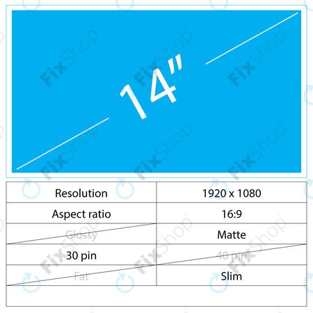 14 LCD Slim Mat 30 pin Full HD Fără mânere