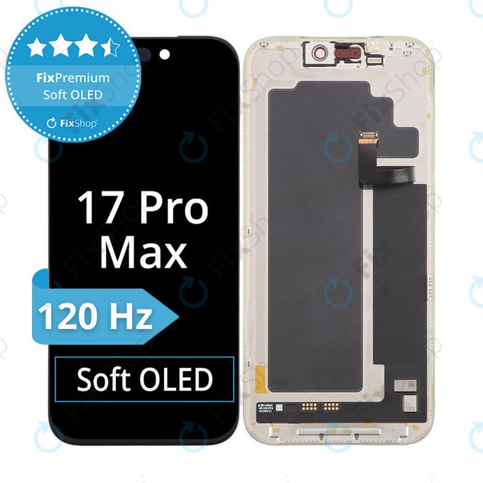 Apple iPhone 17 Pro Max - Ecran LCD + Sticlă Tactilă + Ramă Soft OLED FixPremium