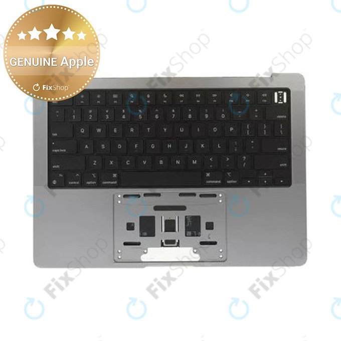 Ramă superioară tastatură pentru MacBook Pro 14", A2442 (2021), A2779 (2023), cu tastatură US și baterie, Space Gray, 661-32210, Genuine Apple