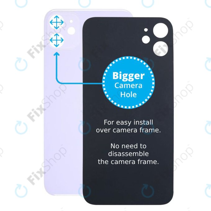 Apple iPhone 11 - Sticlă Carcasă Spate cu Orificiu Mărit pentru Cameră (Purple)