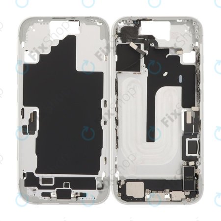 Apple iPhone 16 - Cadru Mijlociu + Butoane de Pornire, Volum și Cameră (White)